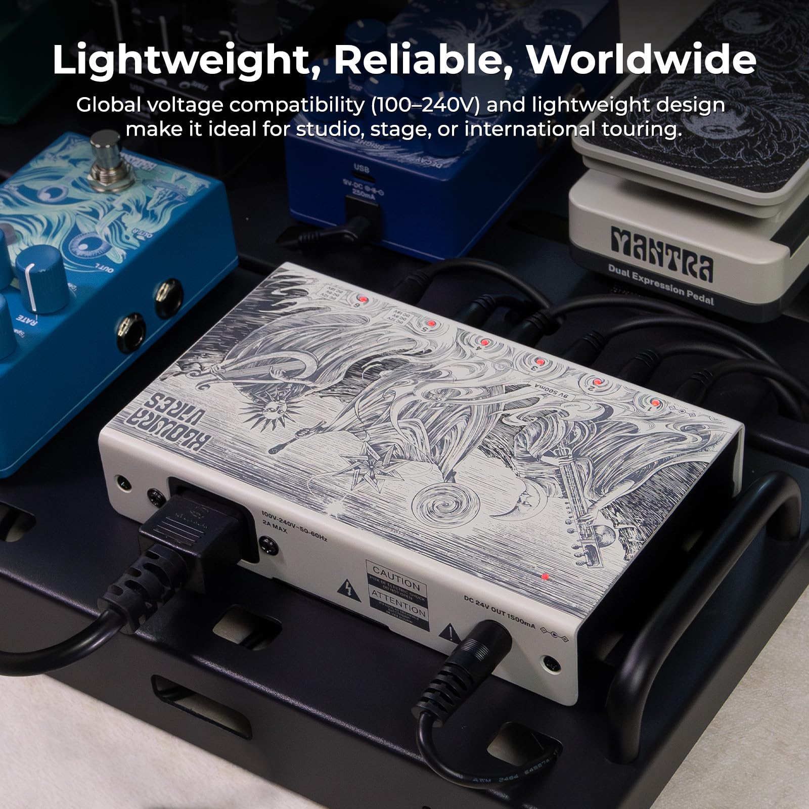 Amazon | Klowra Vires 完全絶縁ギターベースエフェクトペダル電源、9V